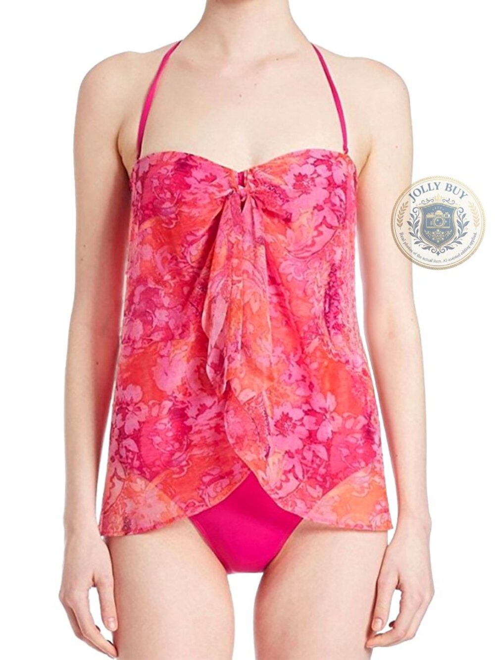Ralph Lauren Women’s Swimsuit Pink Floral Flyaway One-Piece Swimwear Size 6 NEW
